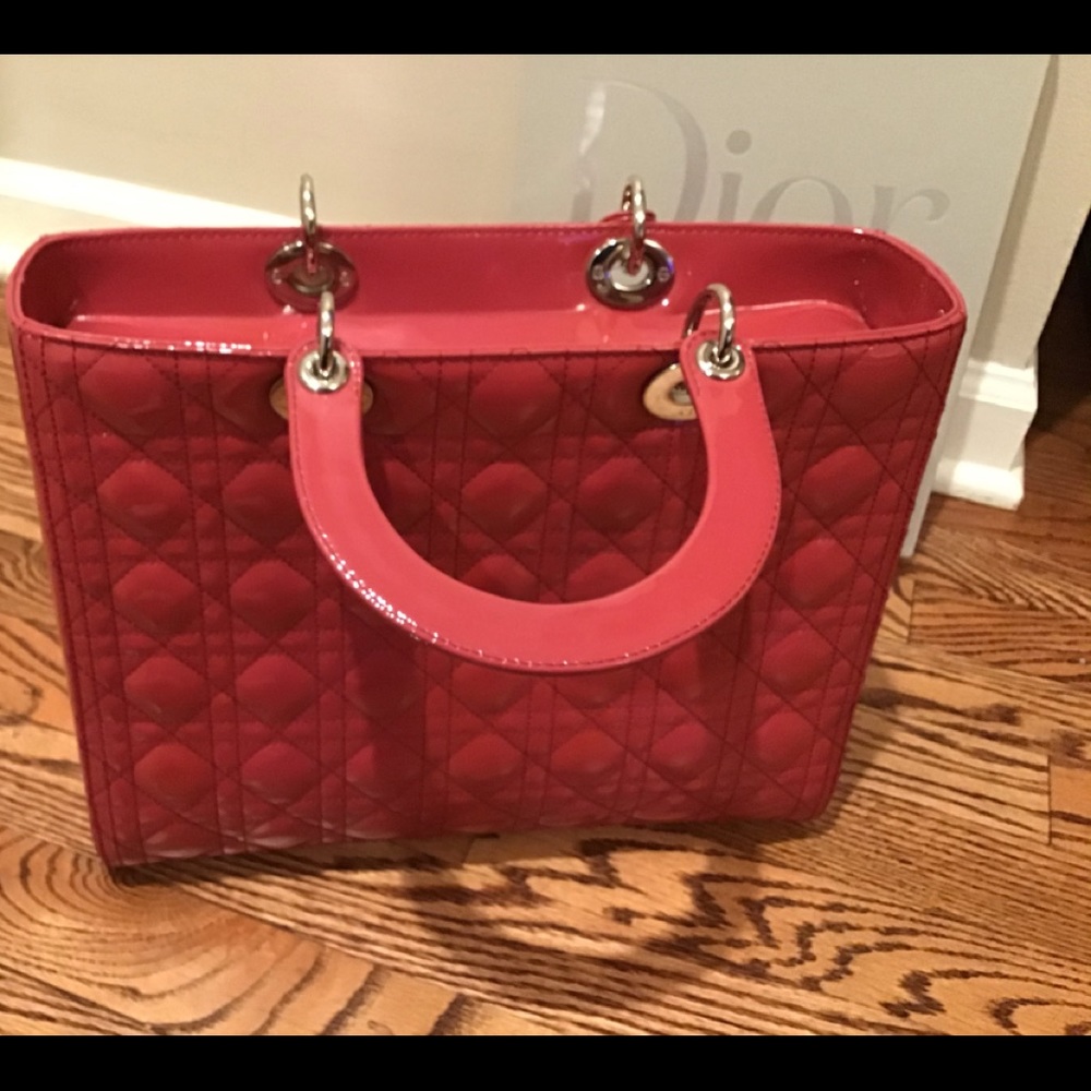 Lady Dior - Large Pink Patent